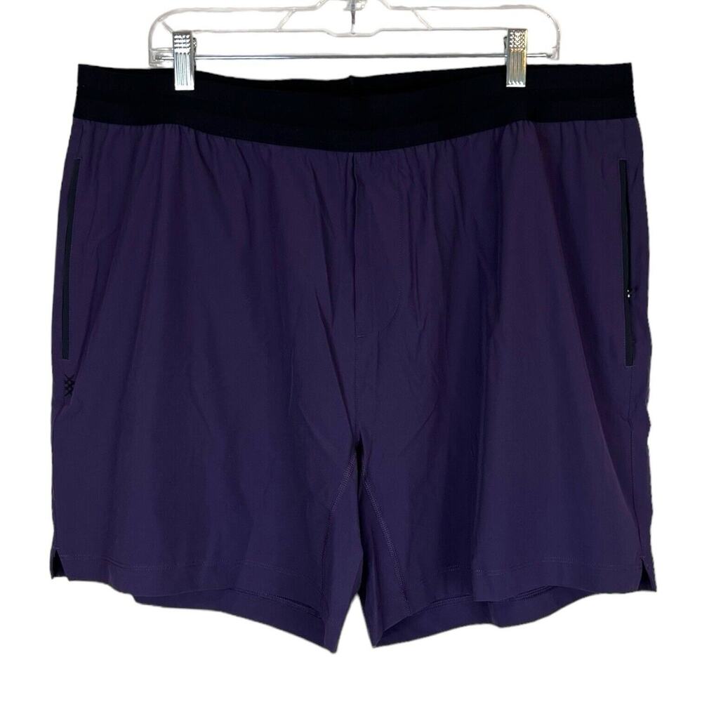 Rhone Mako Shorts 2XL Dark Eggplant Purple 7" Stretch Performance Athletic New